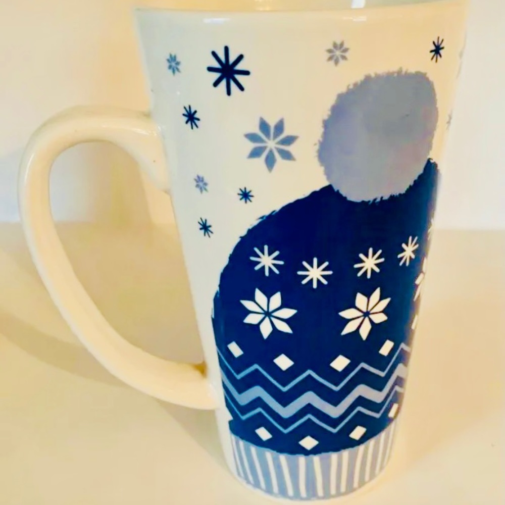 California Pantry Light Blue Snowflake Design Tall Christmas Mug 2017